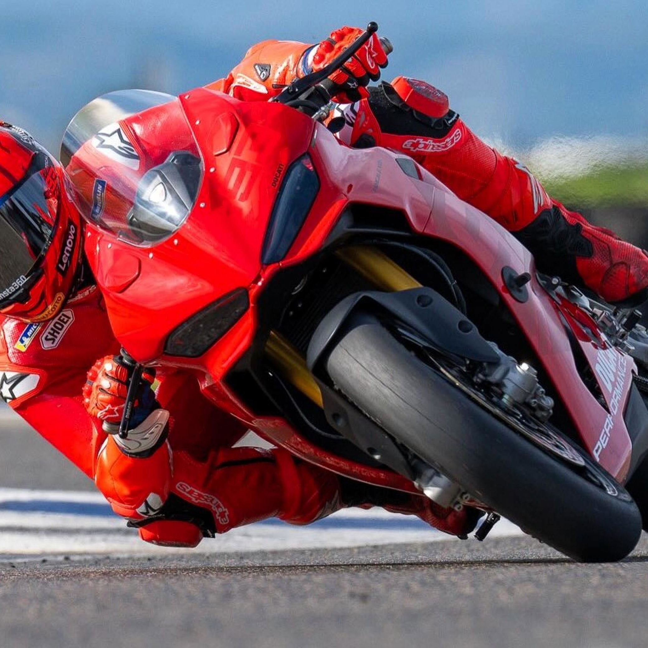 Marc Marquez training on a Panigale V2 at the Aspar Circuit in Valencia (pic: Instagram @MarcMarquez93)