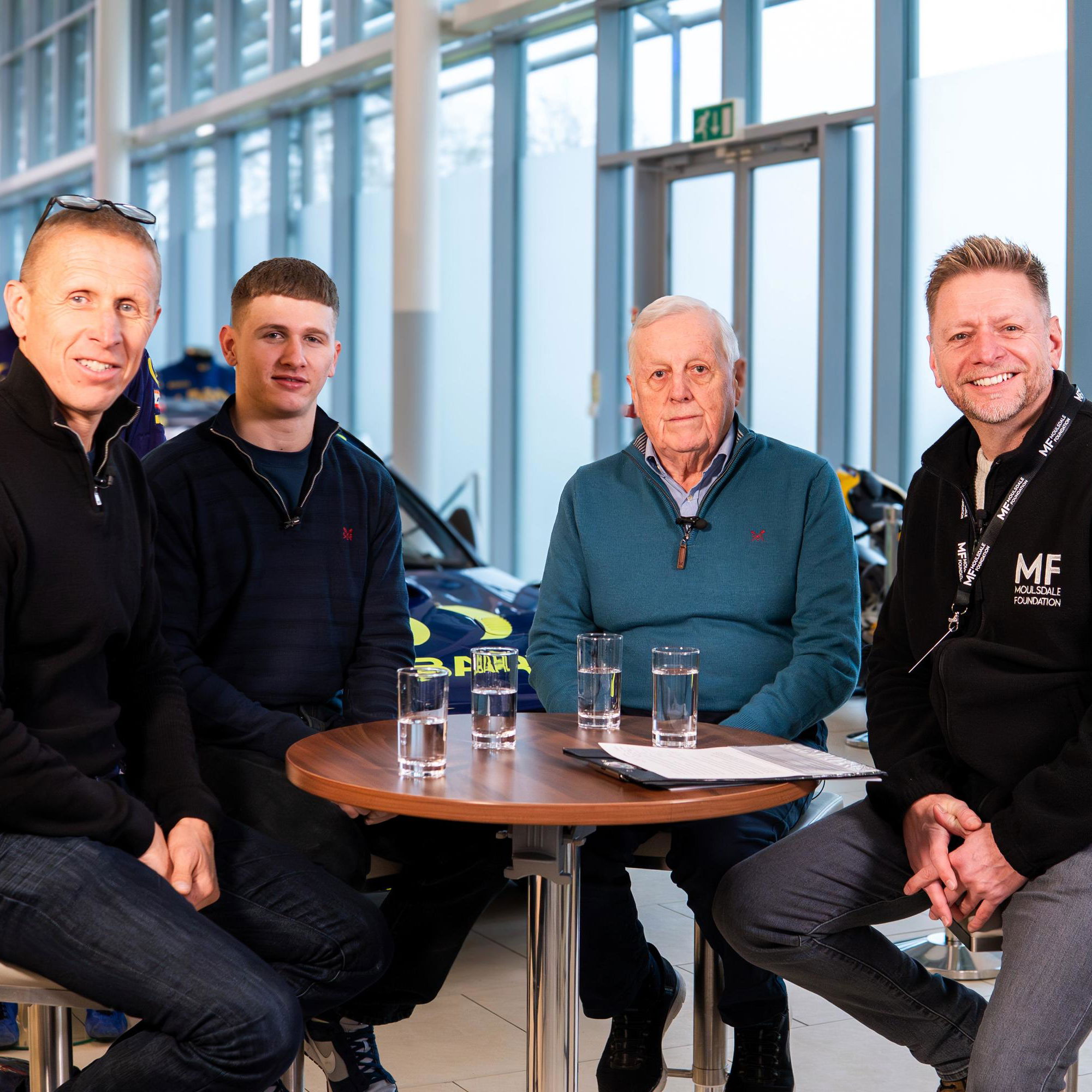 McRae family and event host by Dave Neal at at Moulsdale Foundation Classic and Performance Car Museum open day celebrating Colin's 1995 WRC title.