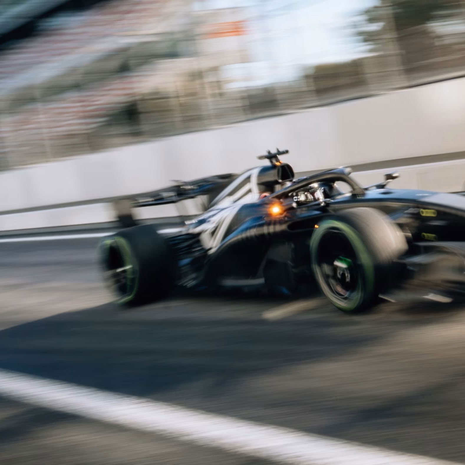 Bottas drove an all-black Cadillac