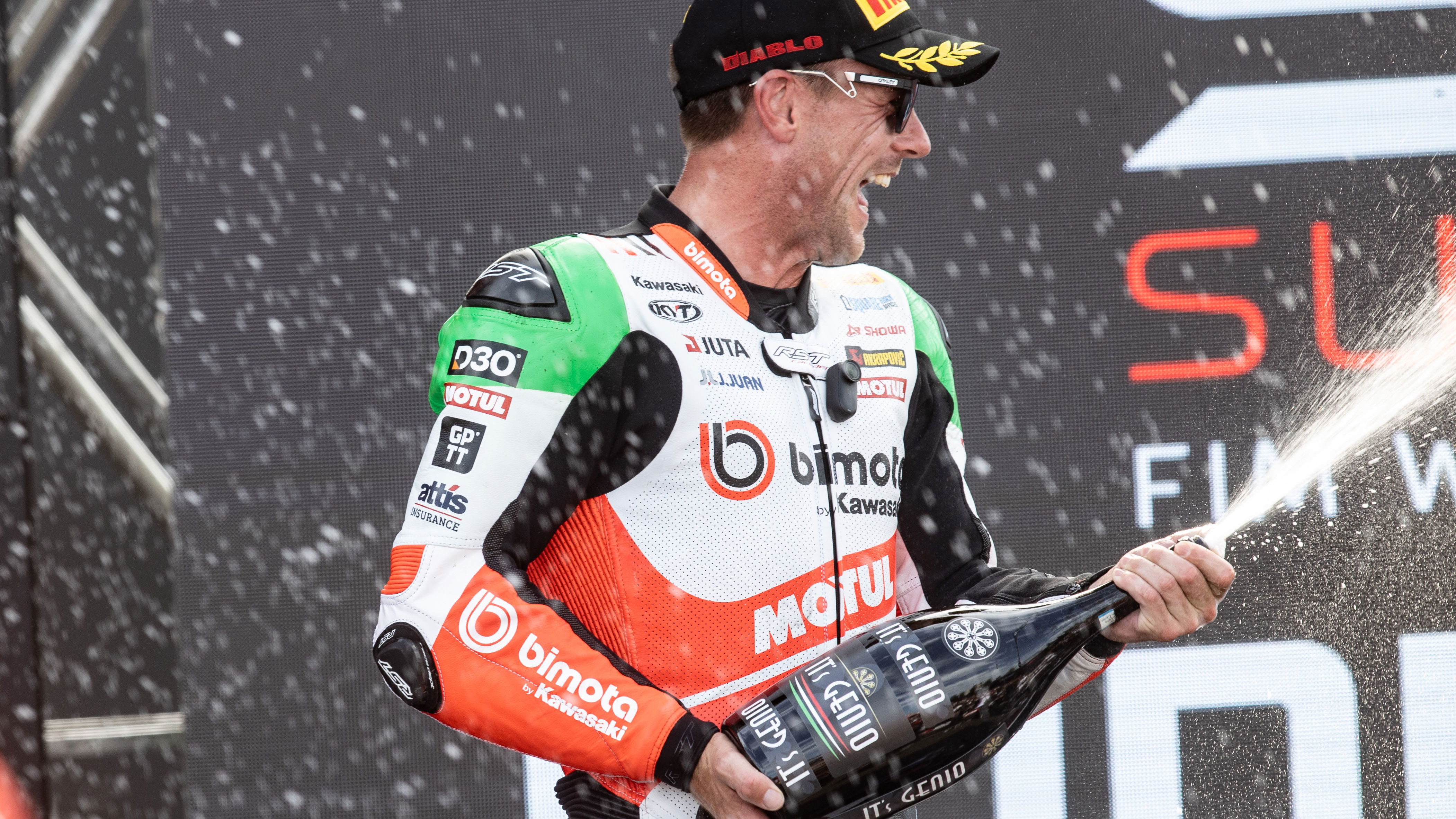 Alex Lowes, 2025 French WorldSBK podium. Credit: Gold and Goose.