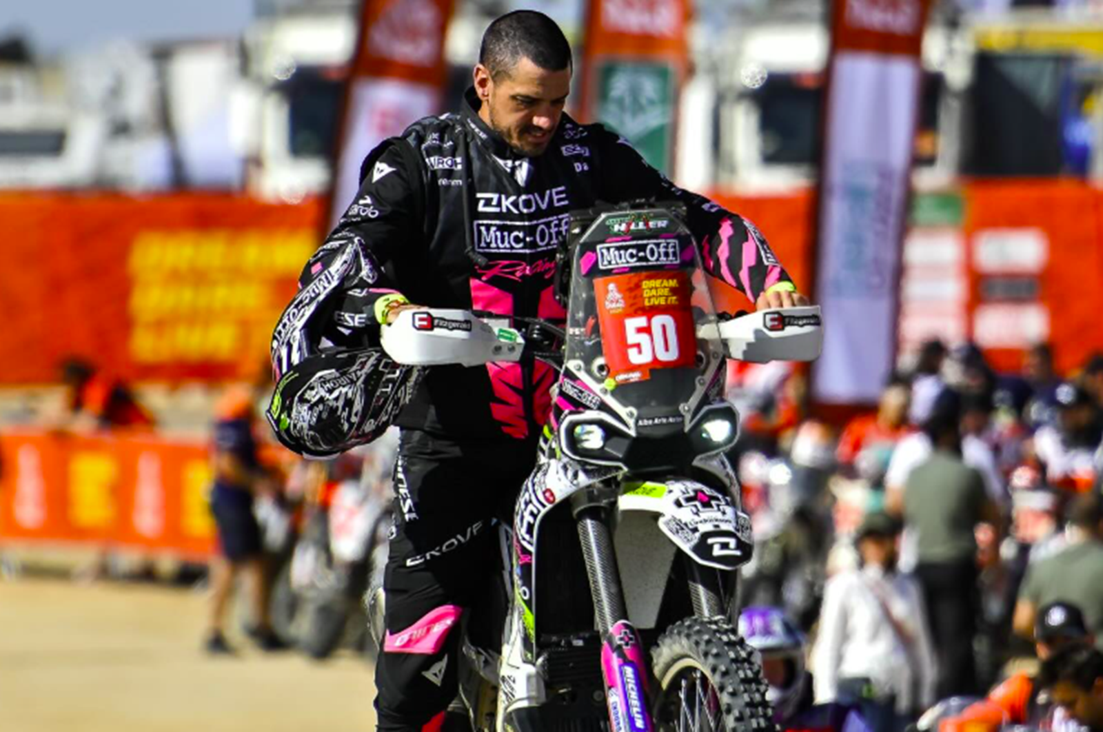 James Hillier, 2026 Dakar Rally start. Credit: Instagram/Muc-Off Moto/James Hillier.