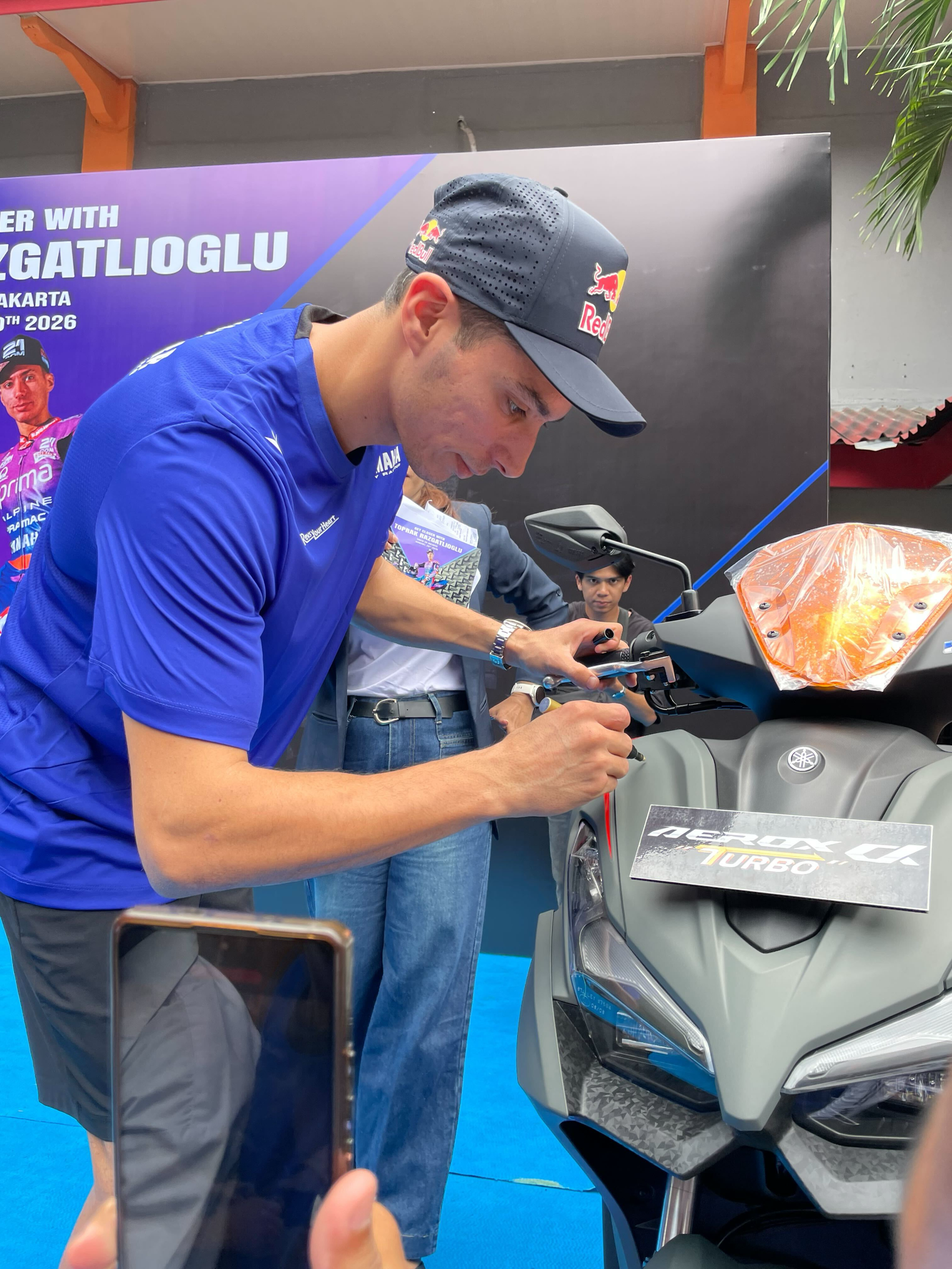 Toprak Razgatlioglu, Pramac Yamaha, during a meet-up in Jakarta