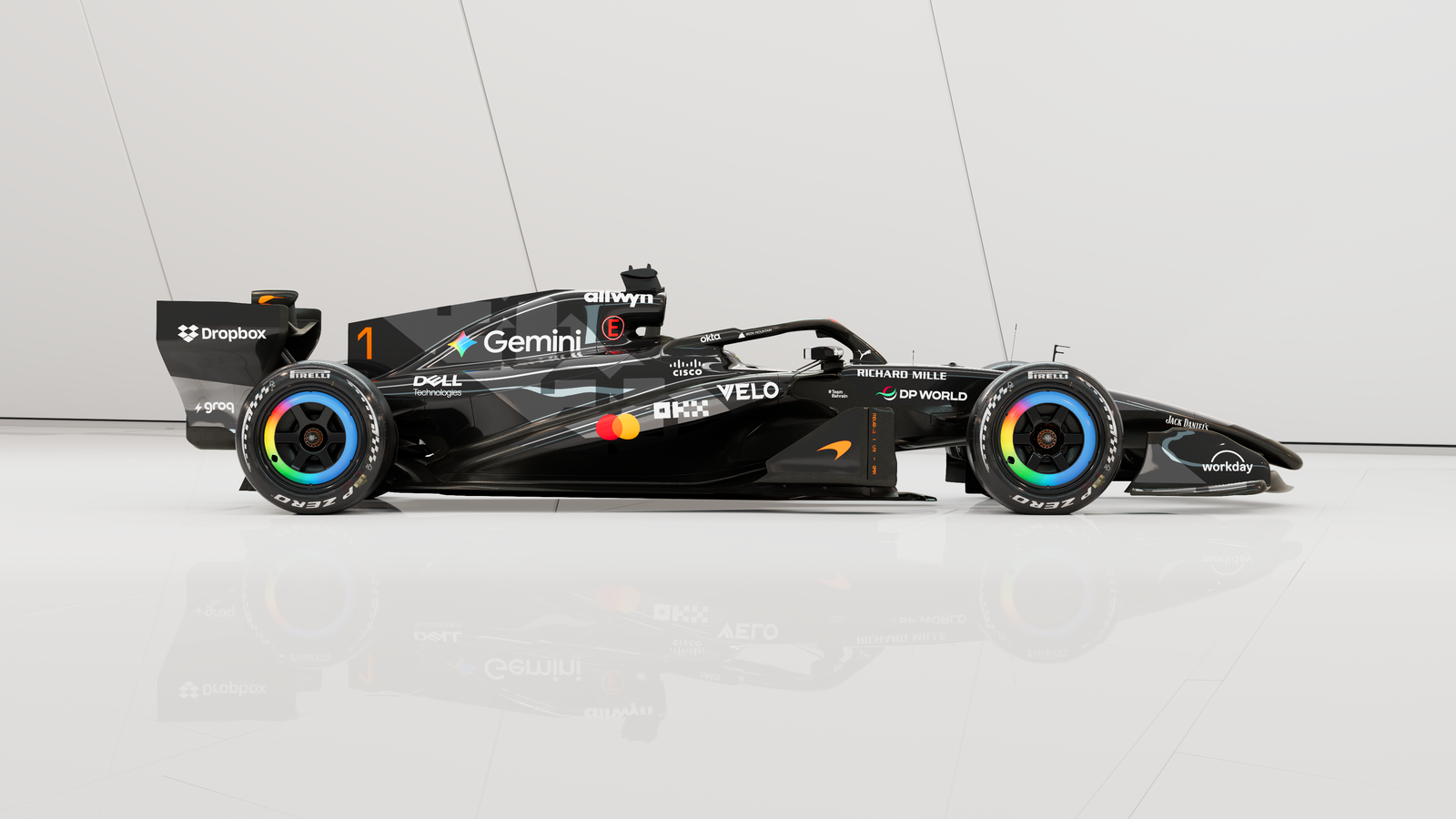 The MCL40 is sporting a test livery