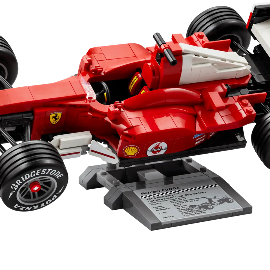 The new Lego recreation of the Ferrari F2004 driven by Michael Schumacher