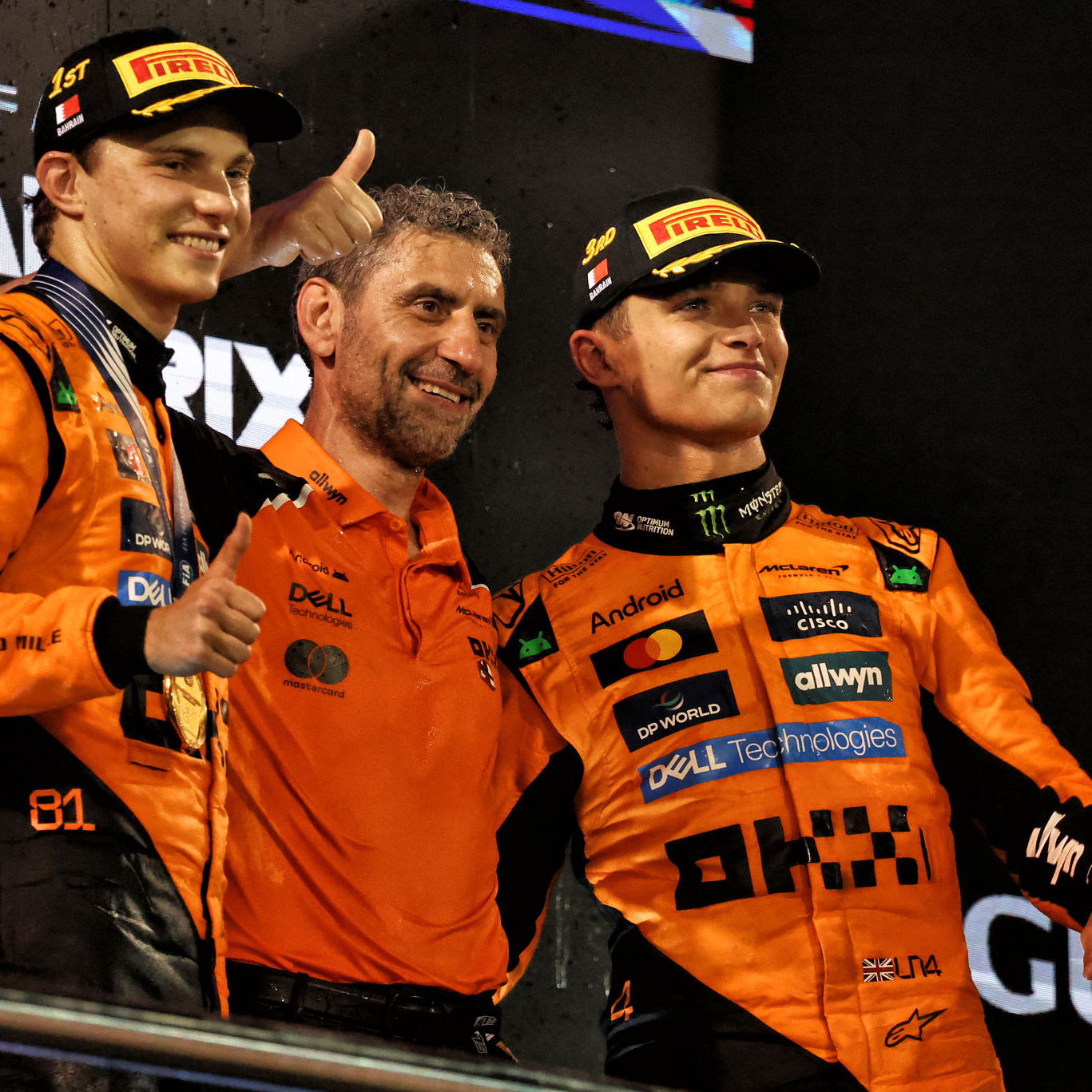 Piastri, Stella and Norris on the podium in Bahrain