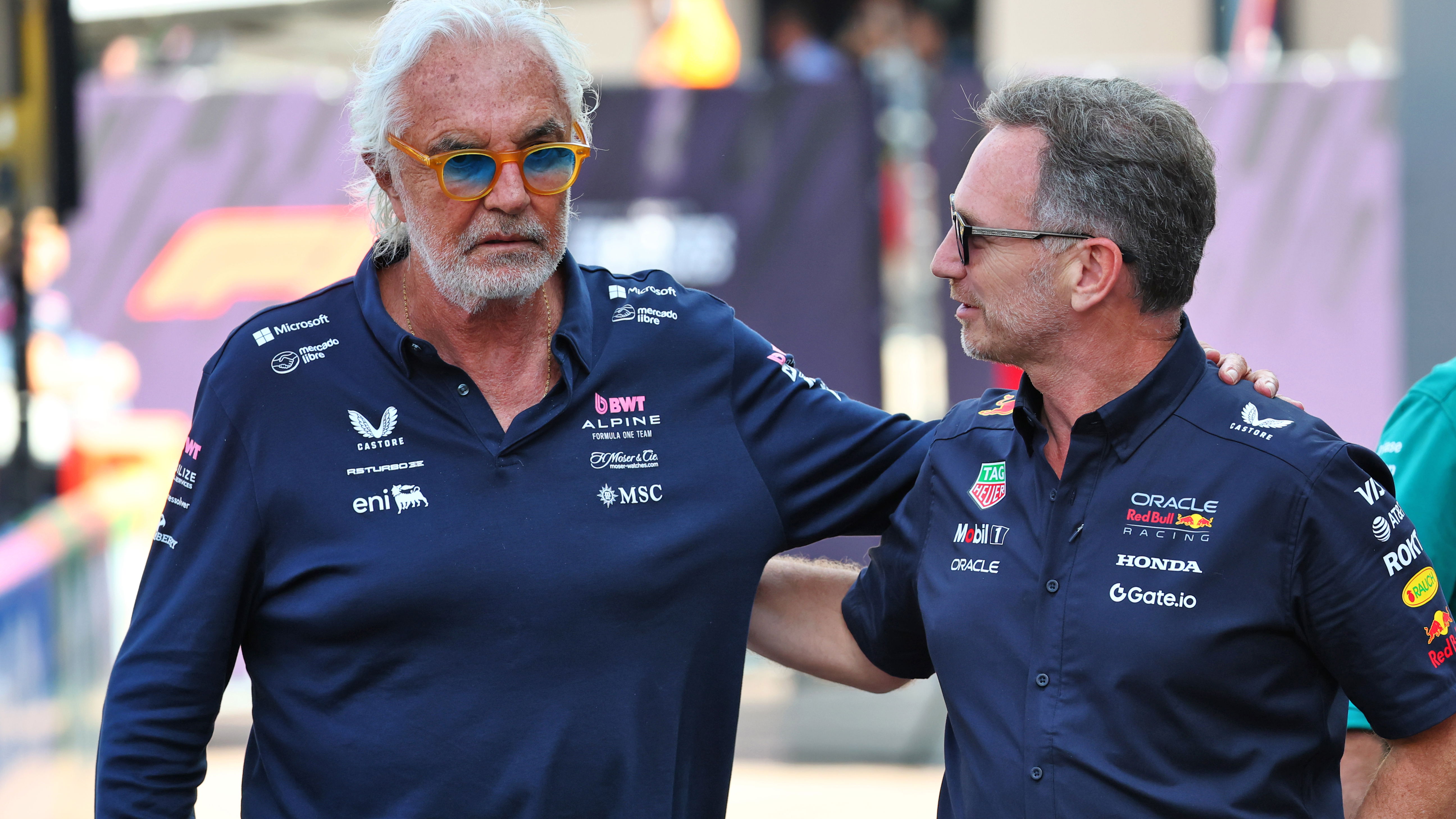Horner and Briatore at Monaco last year