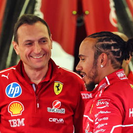 Lewis Hamilton and his Ferrari Race engineer for 2025 Ricciardo Adami