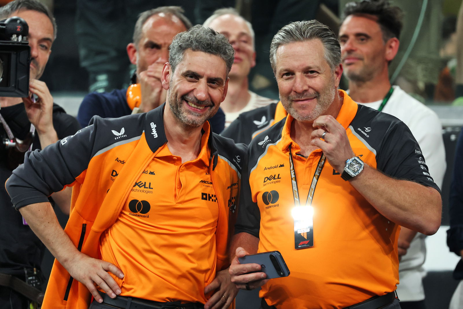 McLaren team principal Andrea Stella and CEO Brown