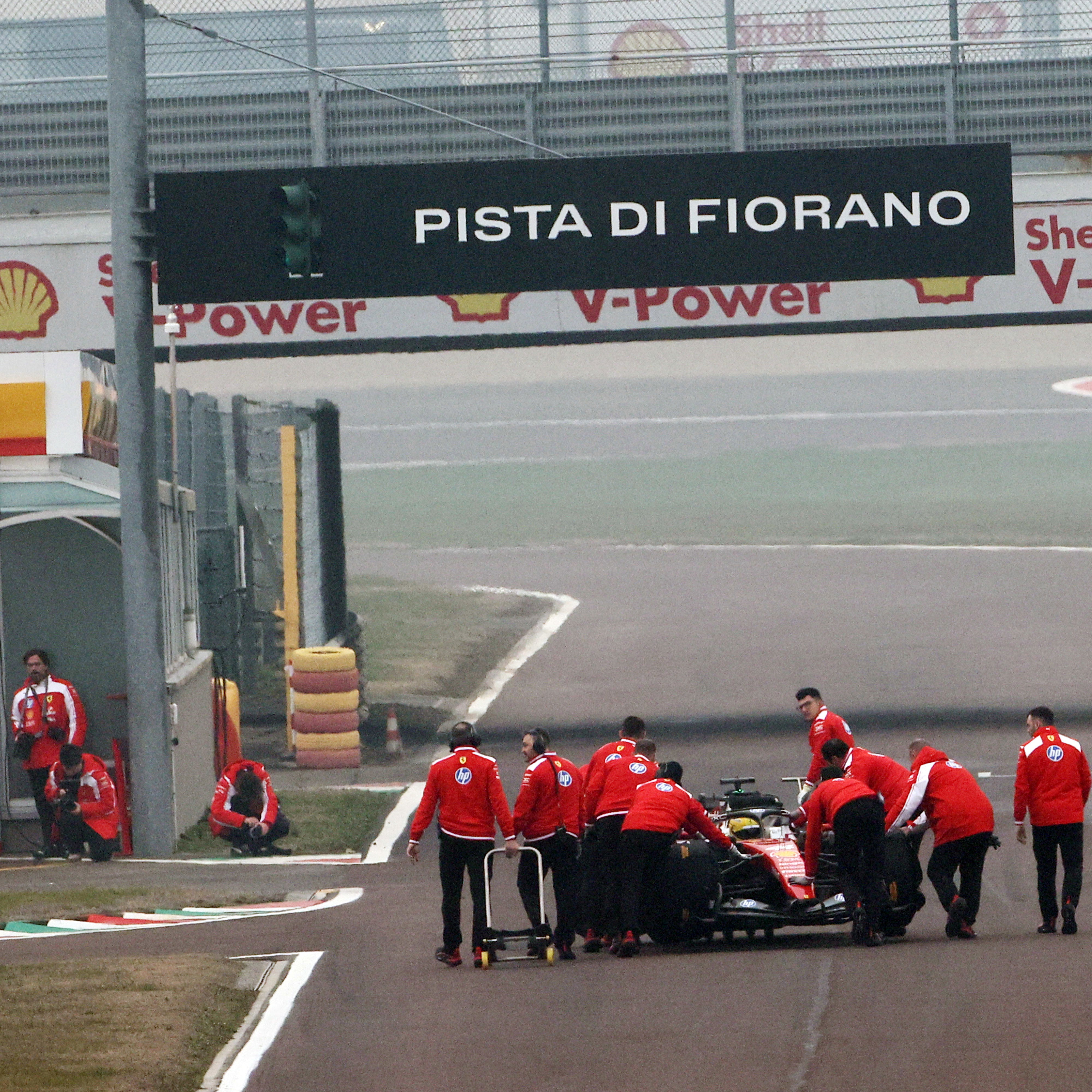Lewis Hamilton stopped on track while driving the Ferrari SF-26
