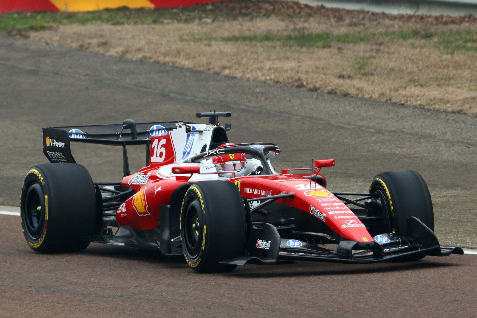 Leclerc behind the wheel of the SF-26
