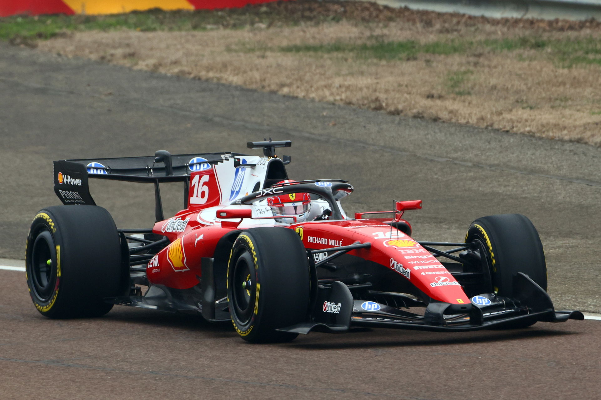 Leclerc behind the wheel of the SF-26