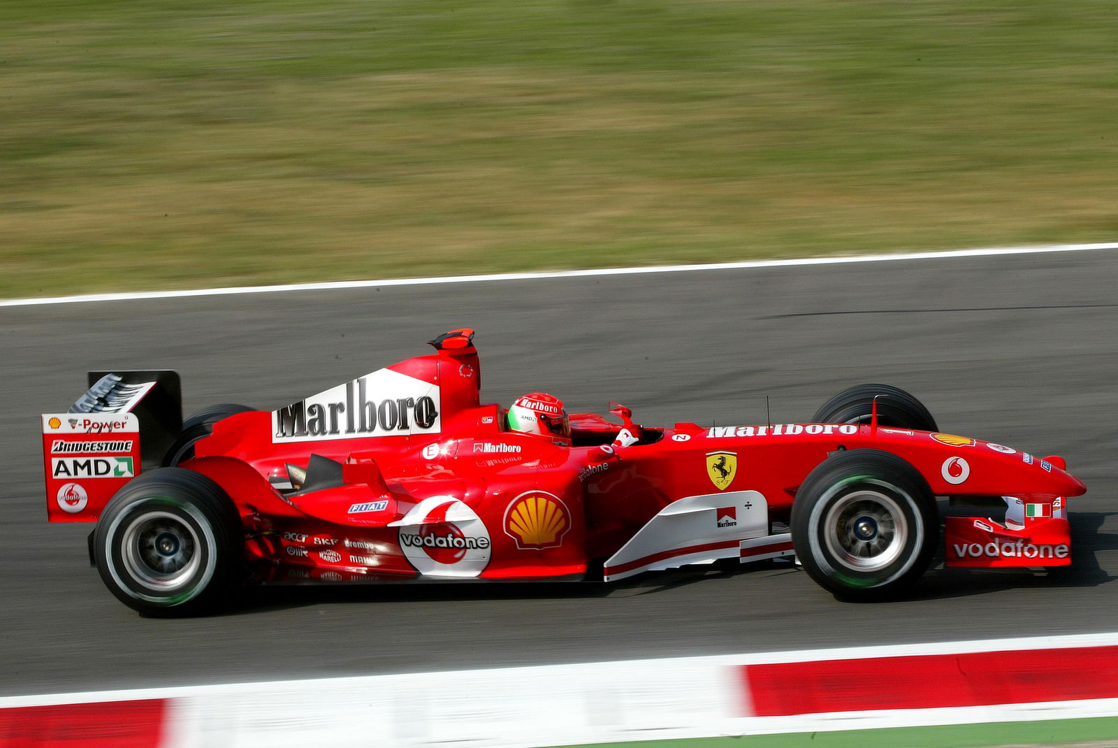 Michael Schmacher driving the Ferrari F2004