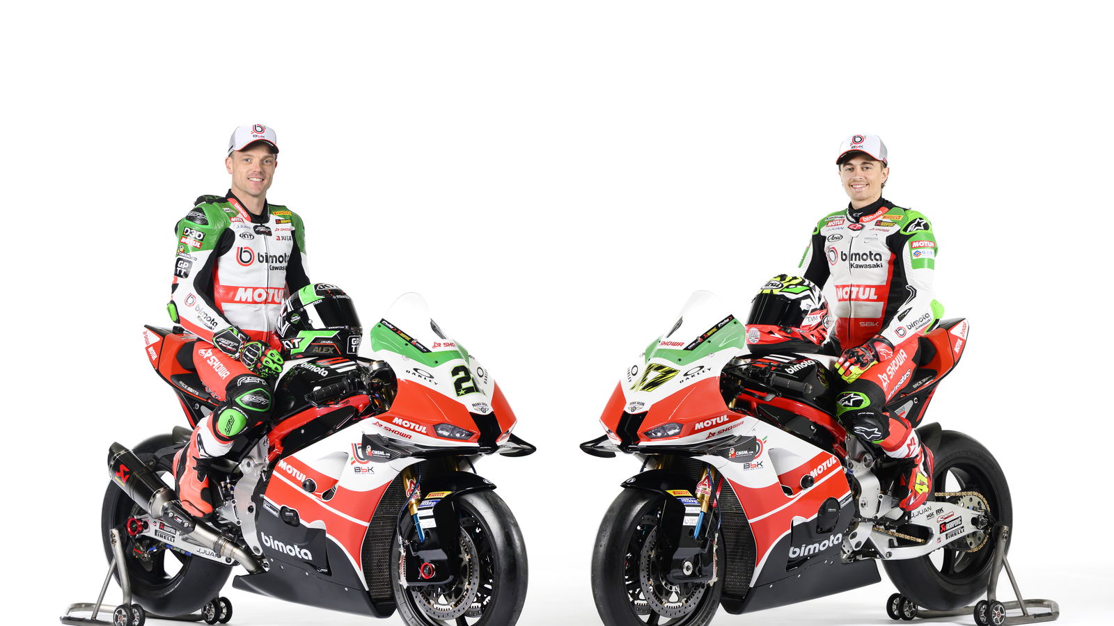 Alex Lowes and Axel Bassani on 2026 Bimota KB998 WorldSBK bikes. Credit: Bimota by Kawasaki Racing Team.