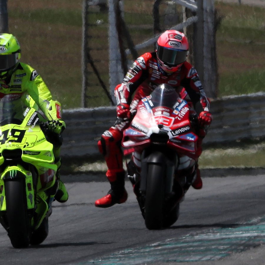 Fabio di Giannantonio, Marc Marquez, 2026 Sepang MotoGP Test (Gold&Goose).