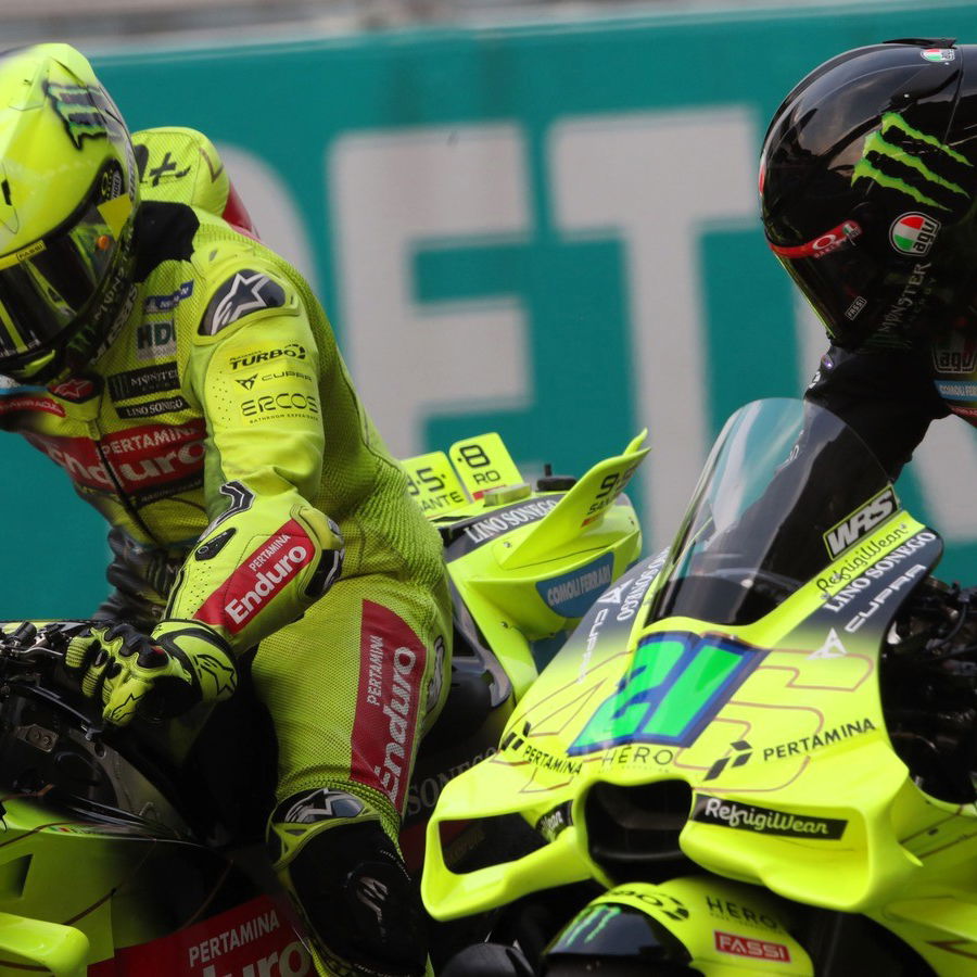 Fabio di Giannantonio and team-mate Franco Morbidelli, 2026 Sepang MotoGP Test (Gold&Goose).