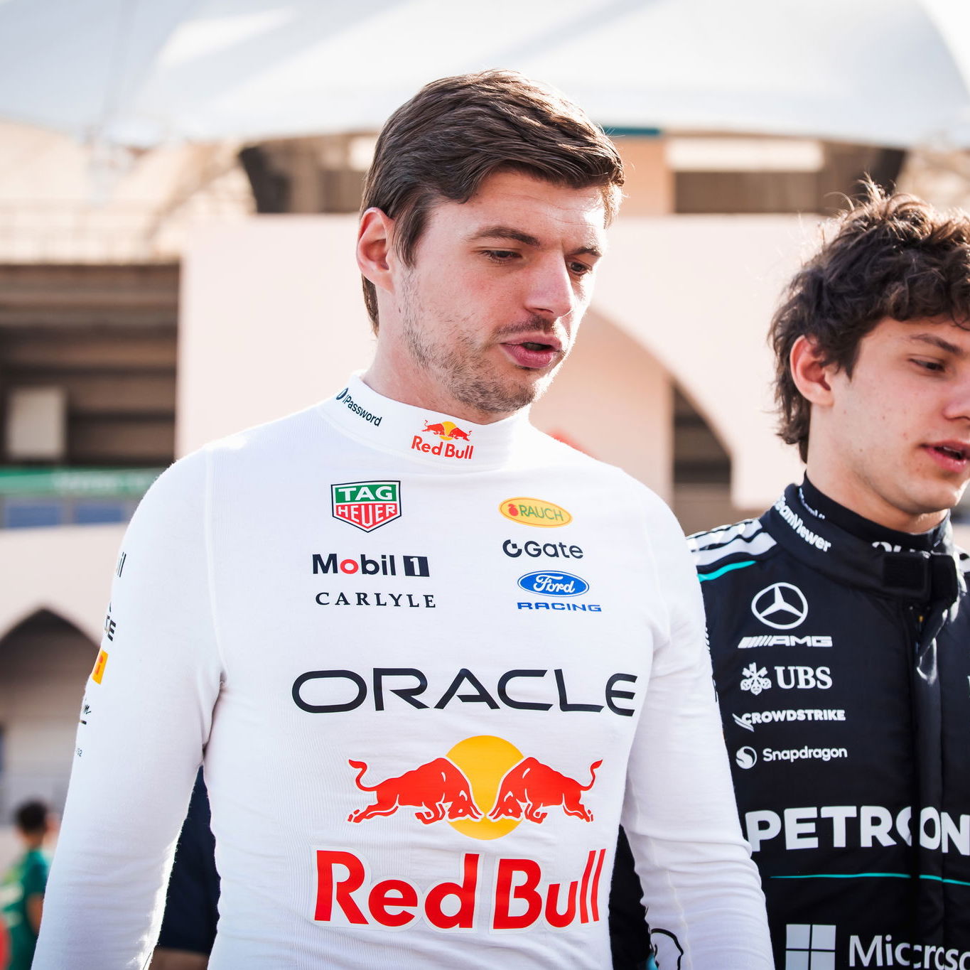 Max Verstappen and Mercedes' Kimi Antonelli