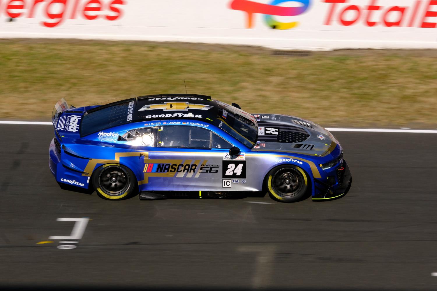 Explained: Jenson Button at the wheel of a NASCAR at the 24 Hours of Le Mans