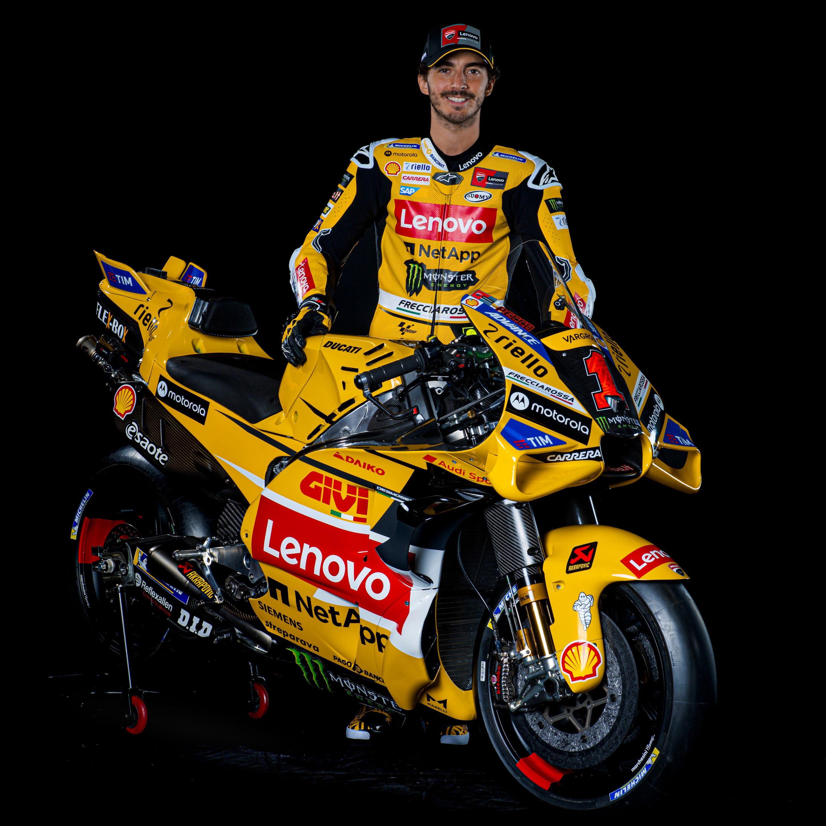 Francesco Bagnaia in Ducati yellow at Misano.