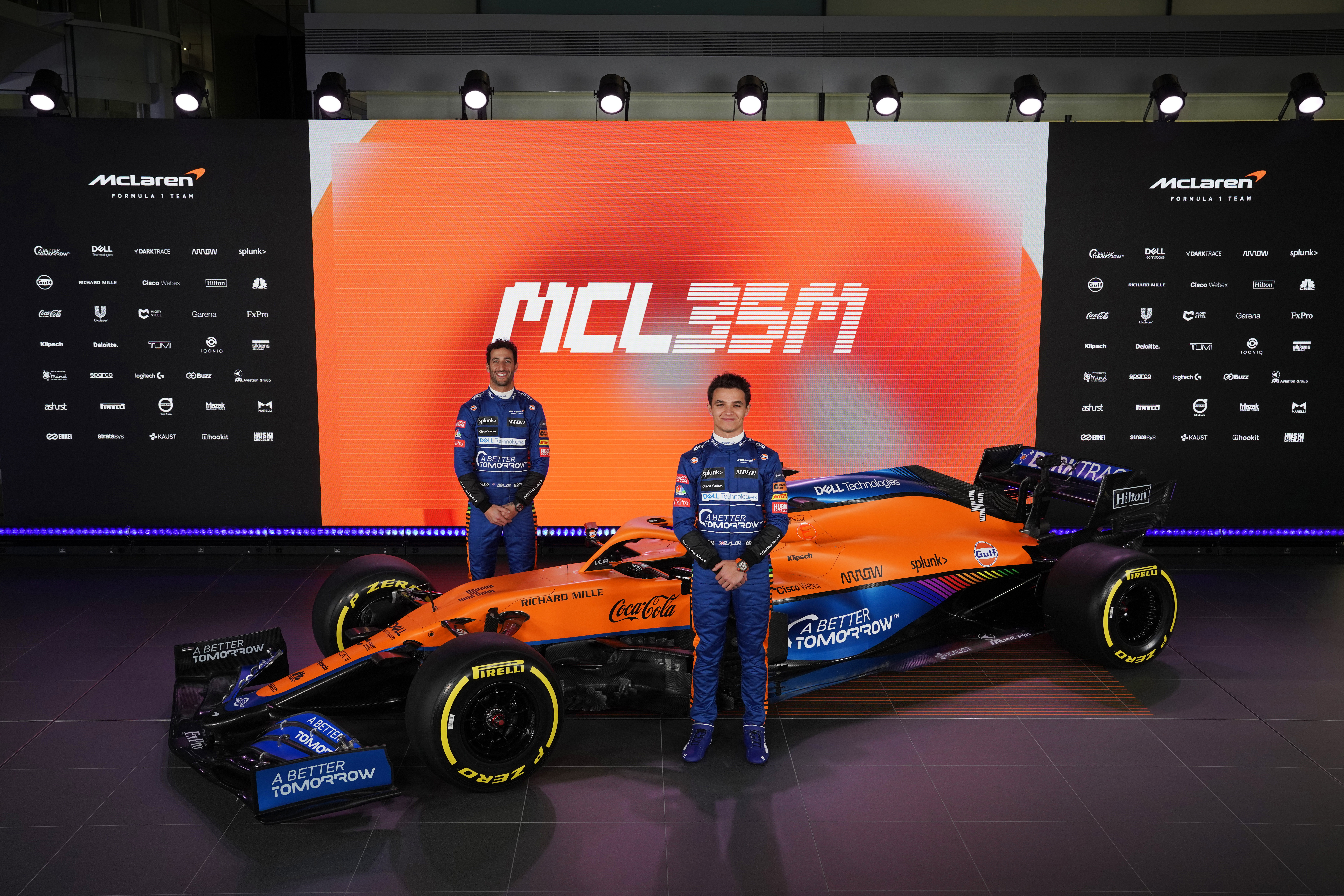 McLaren MCL35M, Daniel Ricciardo and Lando Norris