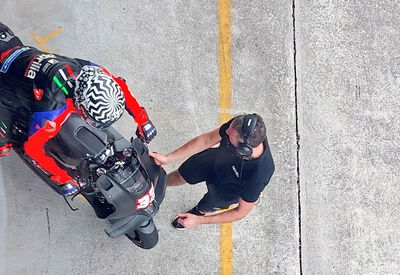 Lorenzo Savadori with new Aprilia fairing