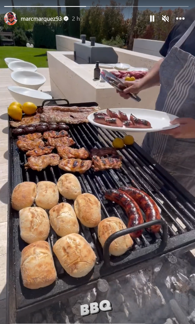 While Alex Marquez is vomiting, Marc Marquez is barbecuing!