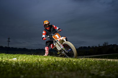 Francesco Bagnaia with #1 plate at 100km of champions dirt track race