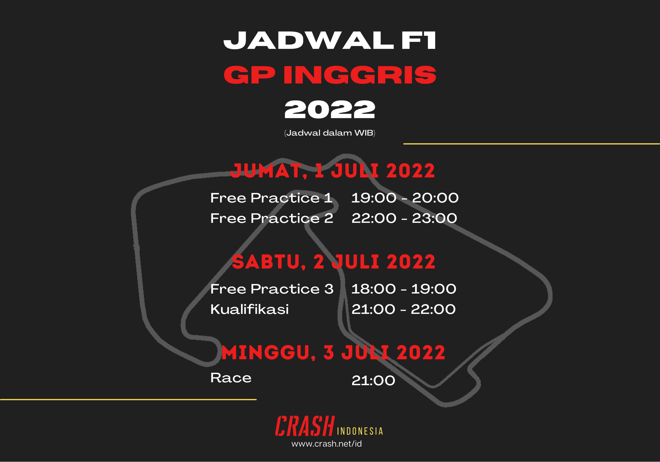 British F1 Grand Prix Schedule (in Indonesian)