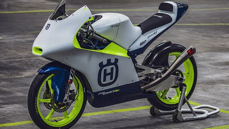 The 2020 Husqvarna Moto3 machine