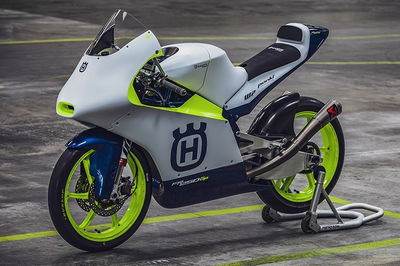 The 2020 Husqvarna Moto3 machine