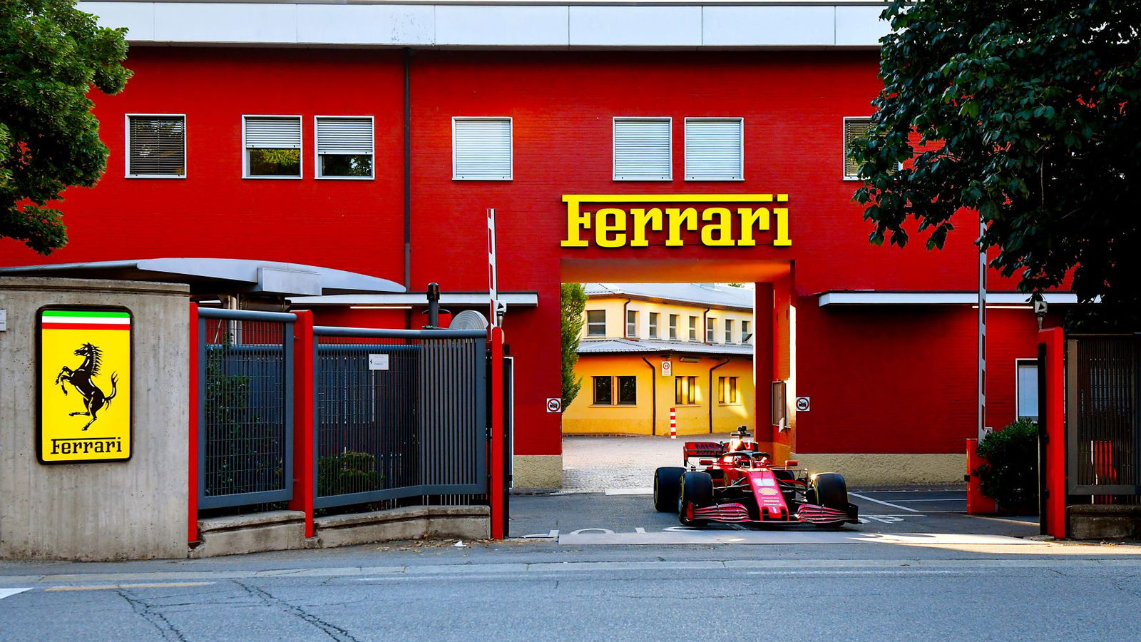 Leclerc drives 2020 F1 Ferrari through Maranello