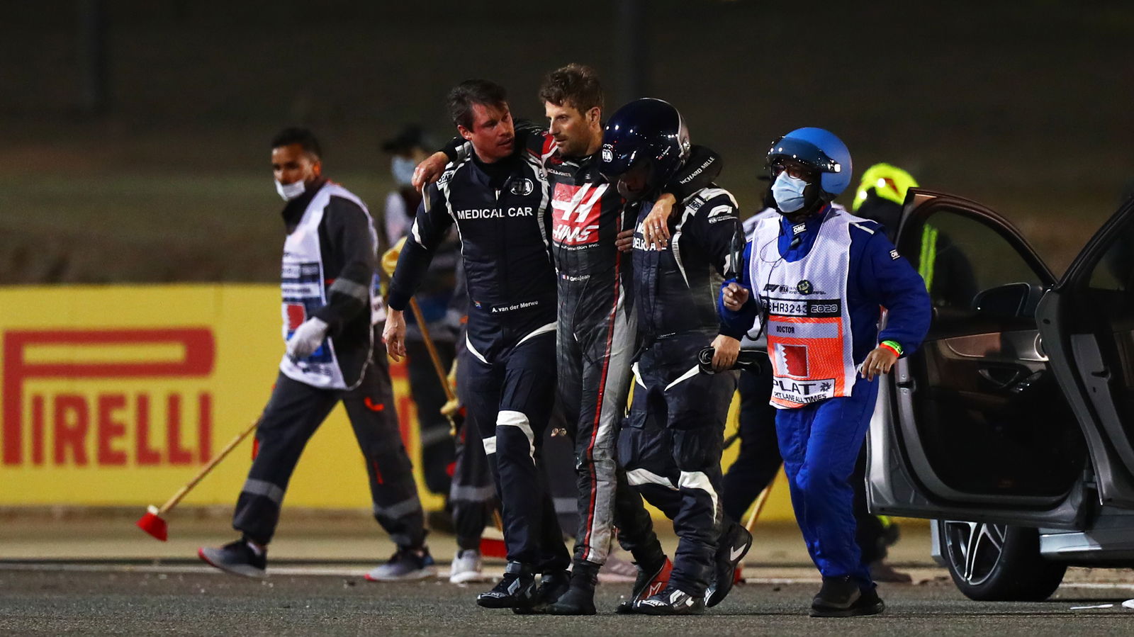 F1 Bahrain GP suspended as Grosjean escapes horrific fiery crash