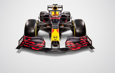 Tampilan sisi depan Red Bull RB16B