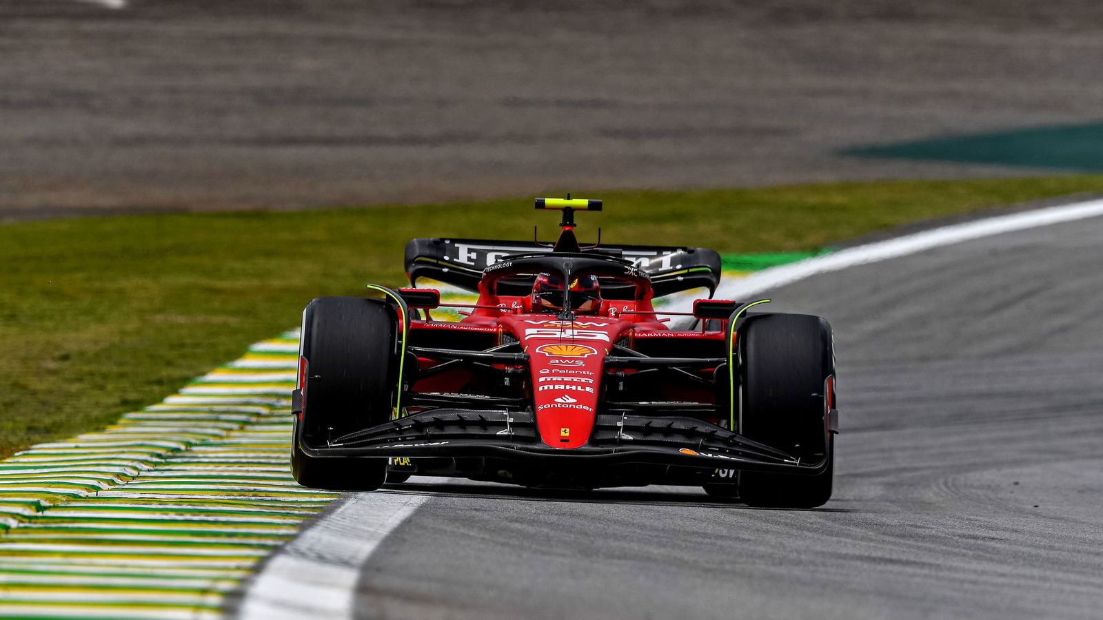 Sainz tops sole Sao Paulo practice as Norris and Hulkenberg collide