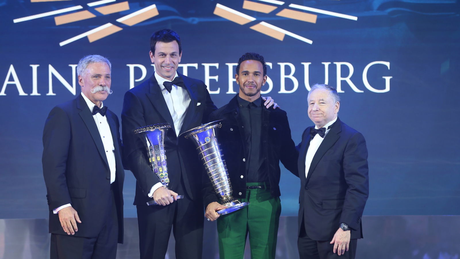 Hamilton, Mercedes receive F1 championship trophies
