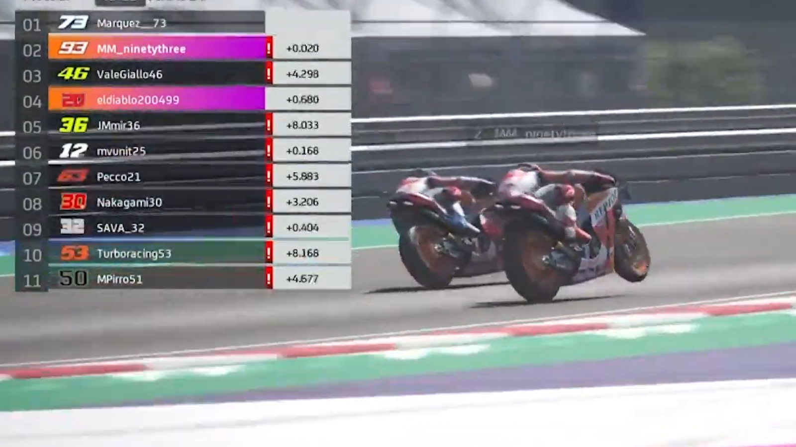 Alex beats Marc for Virtual Misano victory, Rossi podium