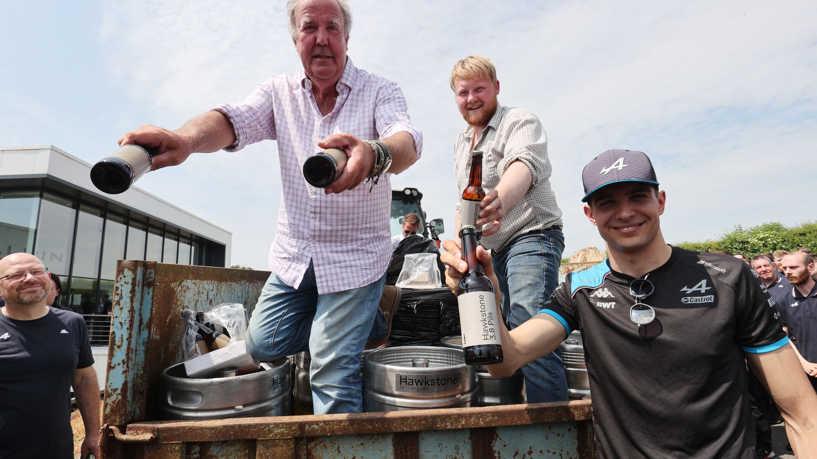 Jeremy Clarkson honours Ocon bet by delivering beers to Alpine’s factory