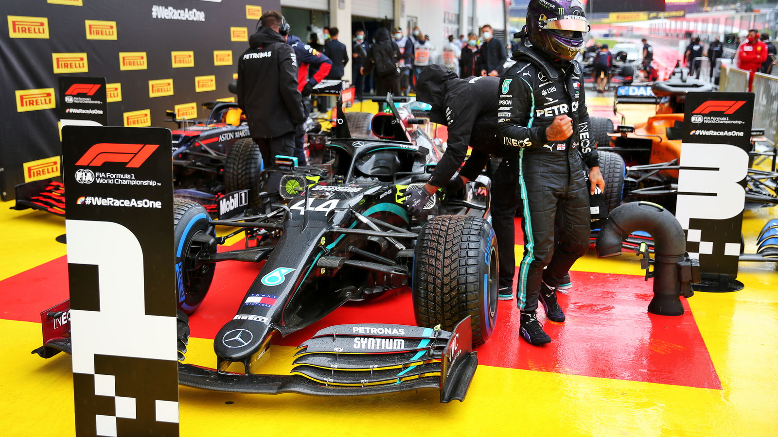 ‘Heart in mouth’ Hamilton splashes to brilliant F1 pole