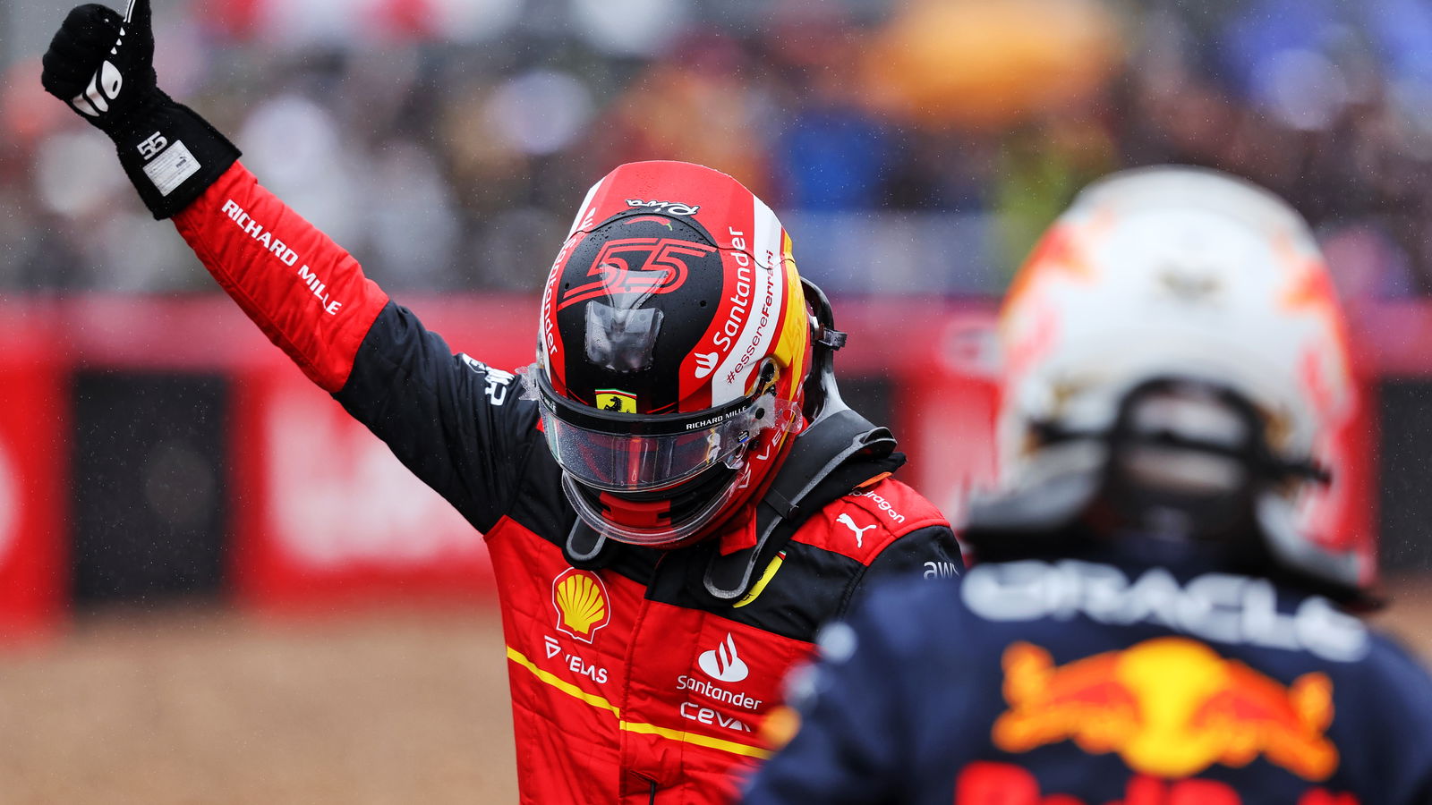 Sainz pips Verstappen to first F1 pole in wet British GP qualifying