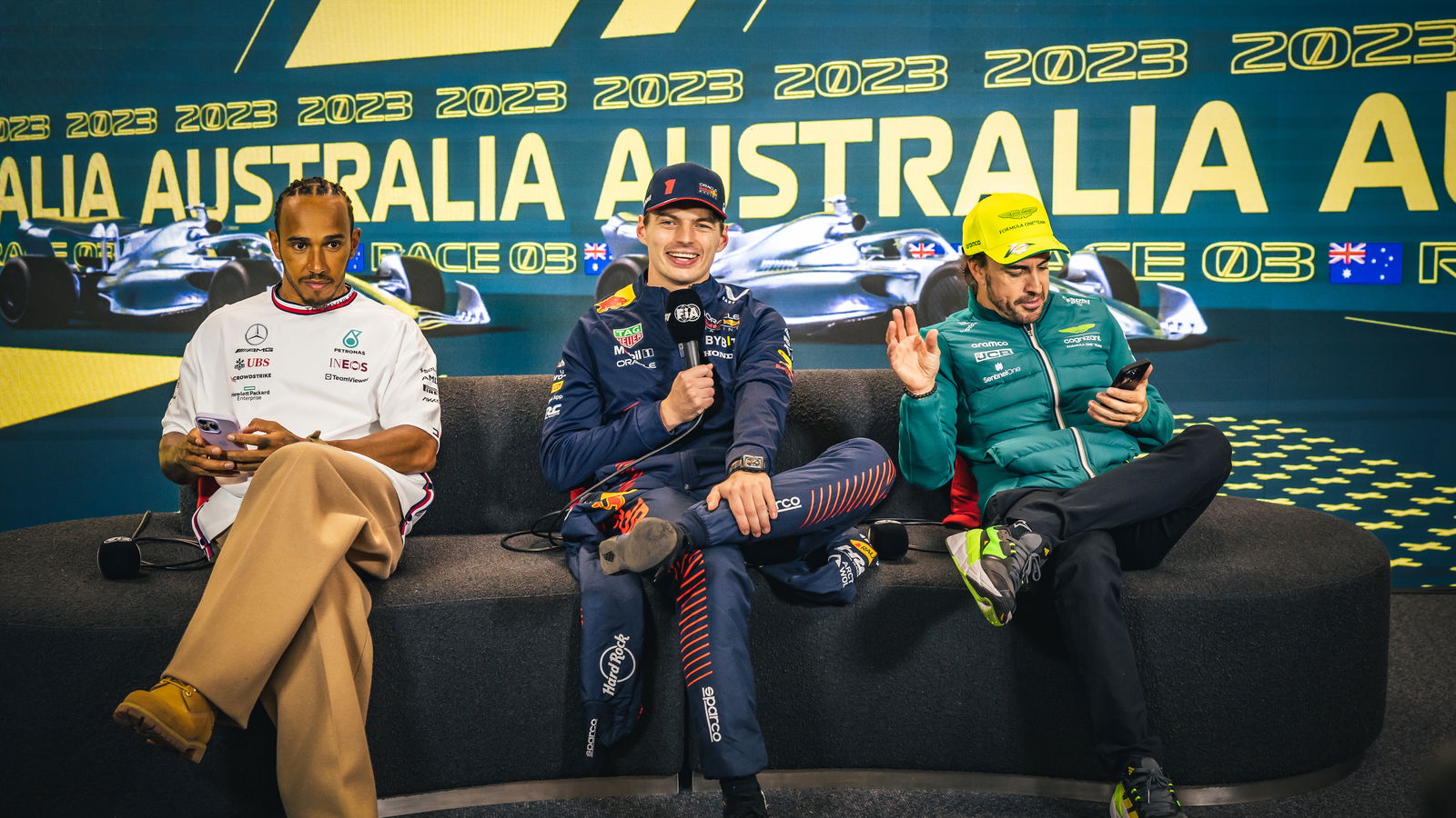 What did Verstappen, Hamilton and Alonso say in the cool down room?