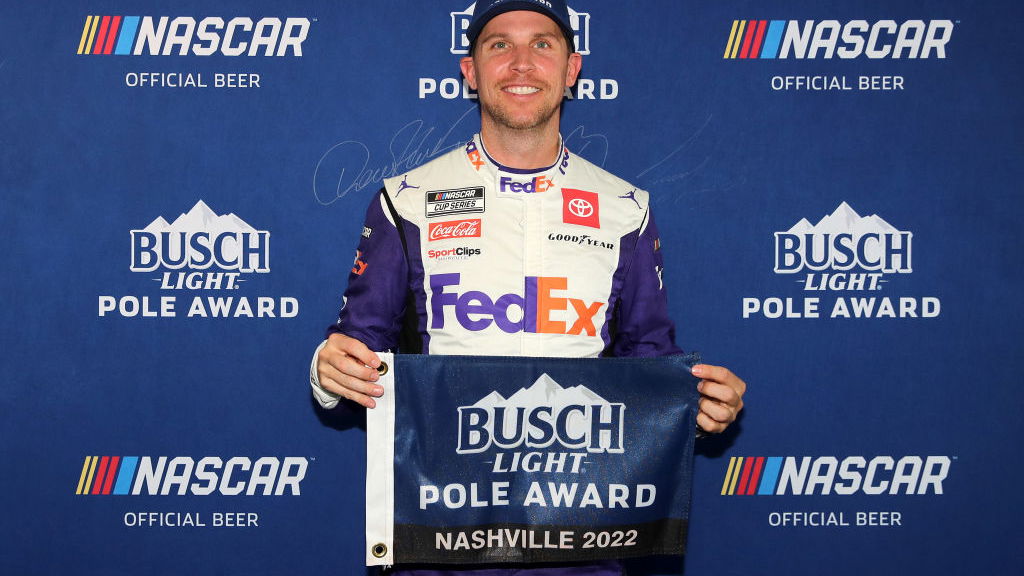 Rain Shortens Qualifying, Hamlin on Pole at Nashville