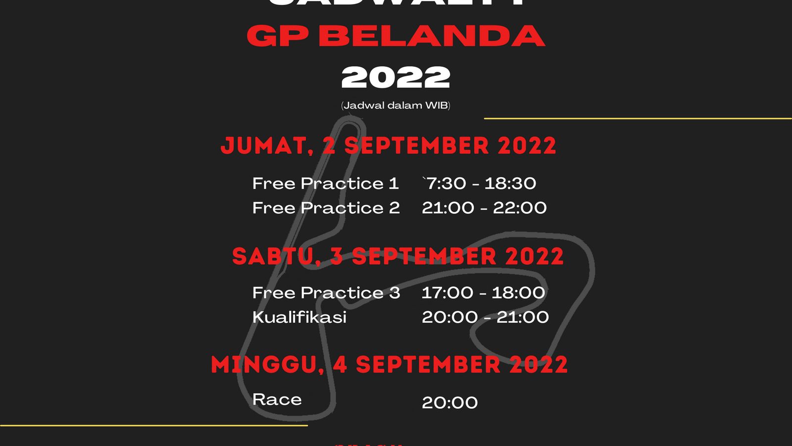 Zandvort F1 Schedule (Western Indonesian Time)