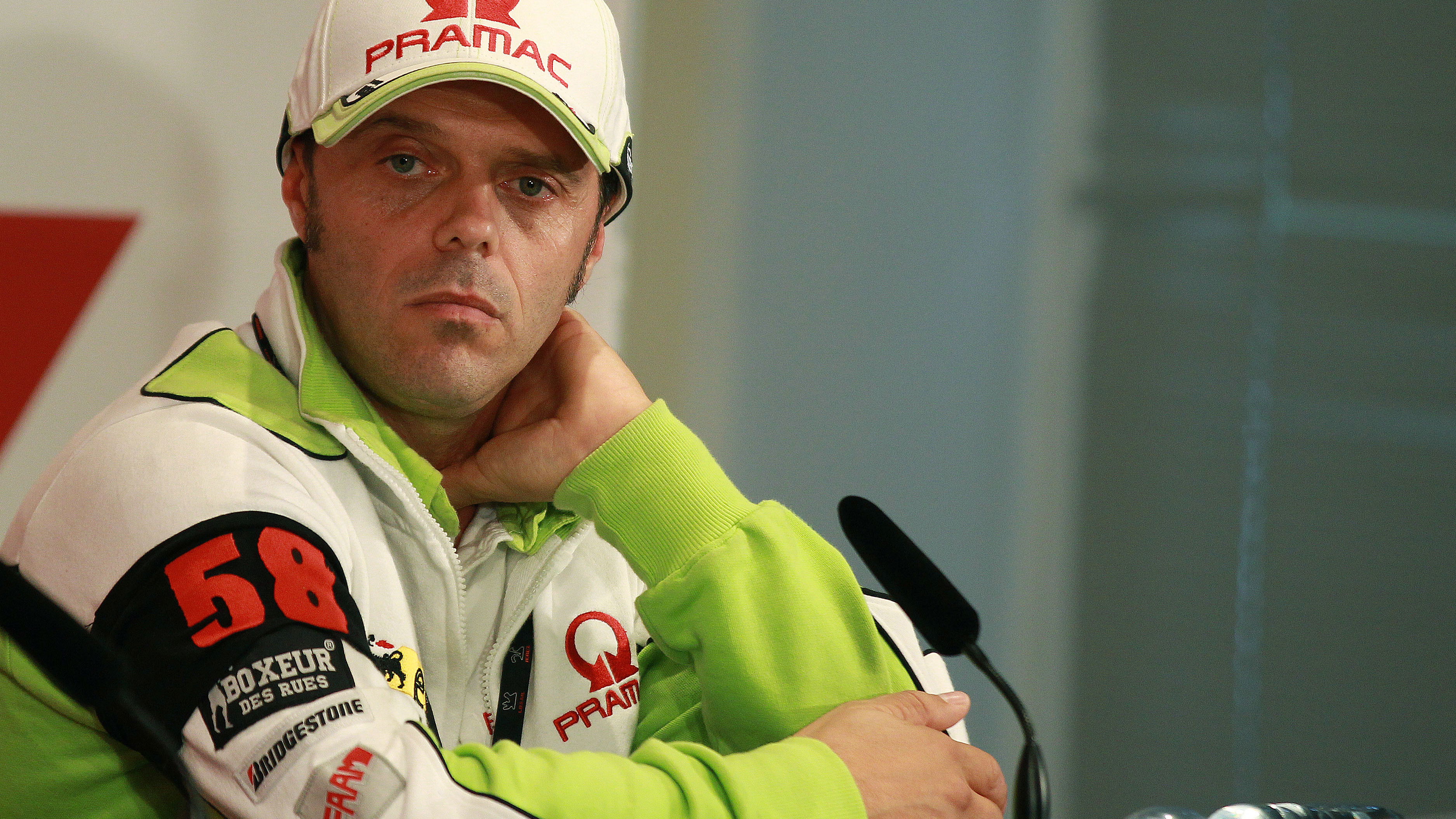 Capirossi with black Simoncelli armband, Valencia MotoGP 2011