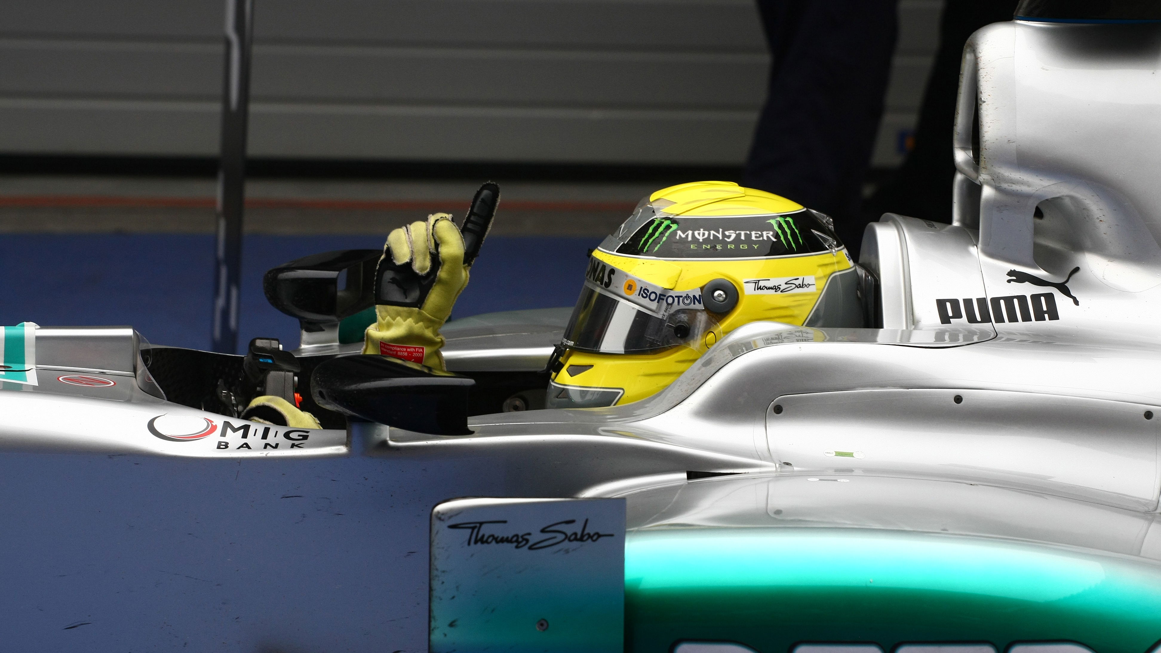 15.04.2012 - Race, winner Nico Rosberg (GER) Mercedes AMG F1 W03 is celebrating his victory