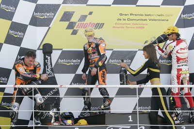 Talmacsi 2nd, Kallio 1st and Pasini 3rd, Valencia 125GP Race 2005