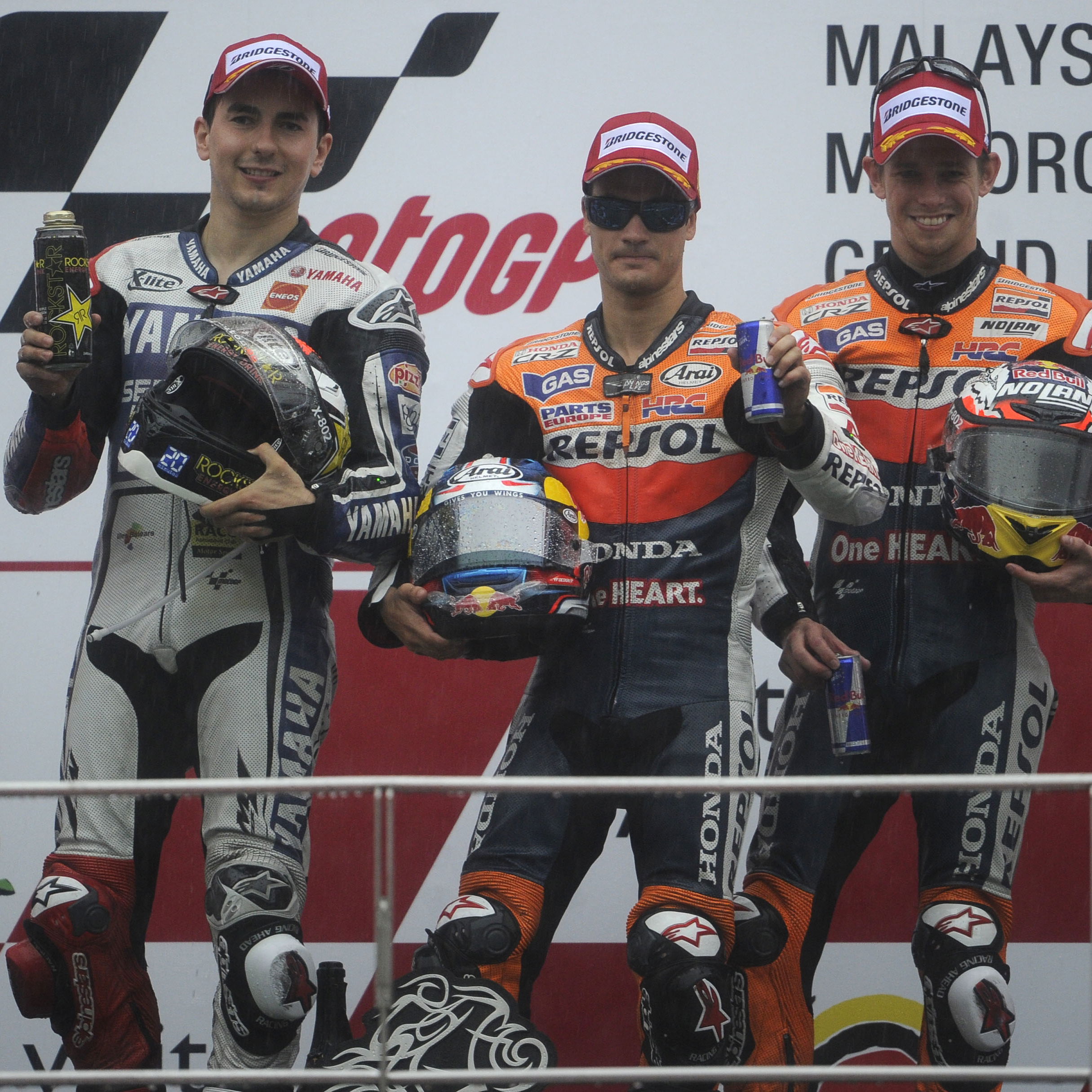 Lorenzo, Pedrosa, Stoner, Malaysian MotoGP Race 2012