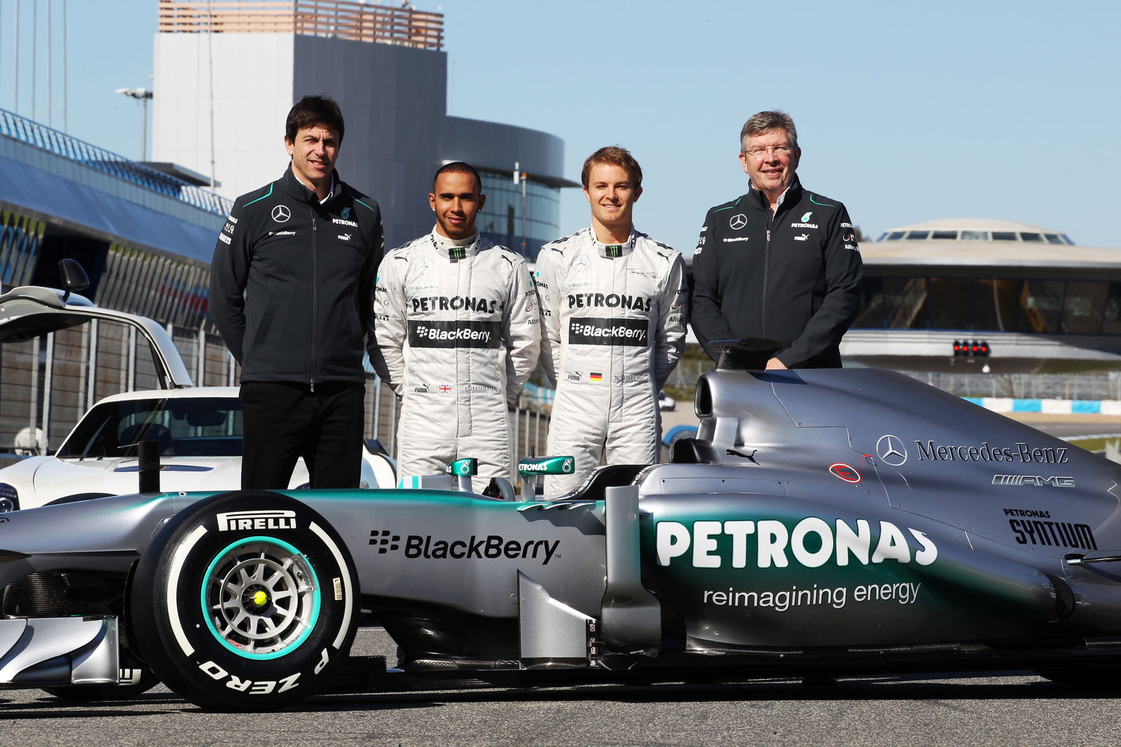 The new Mercedes AMG F1 W04 is unveiled (L to R): Toto Wolff (GER) Mercedes AMG F1 Shareholder and E