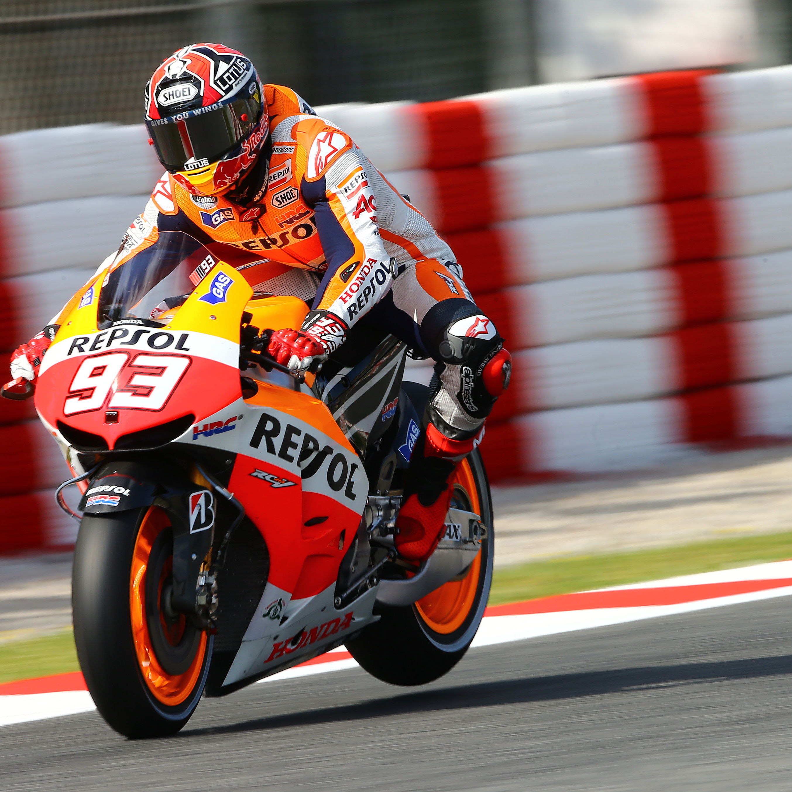 Marquez braking, Catalunya MotoGP 2013