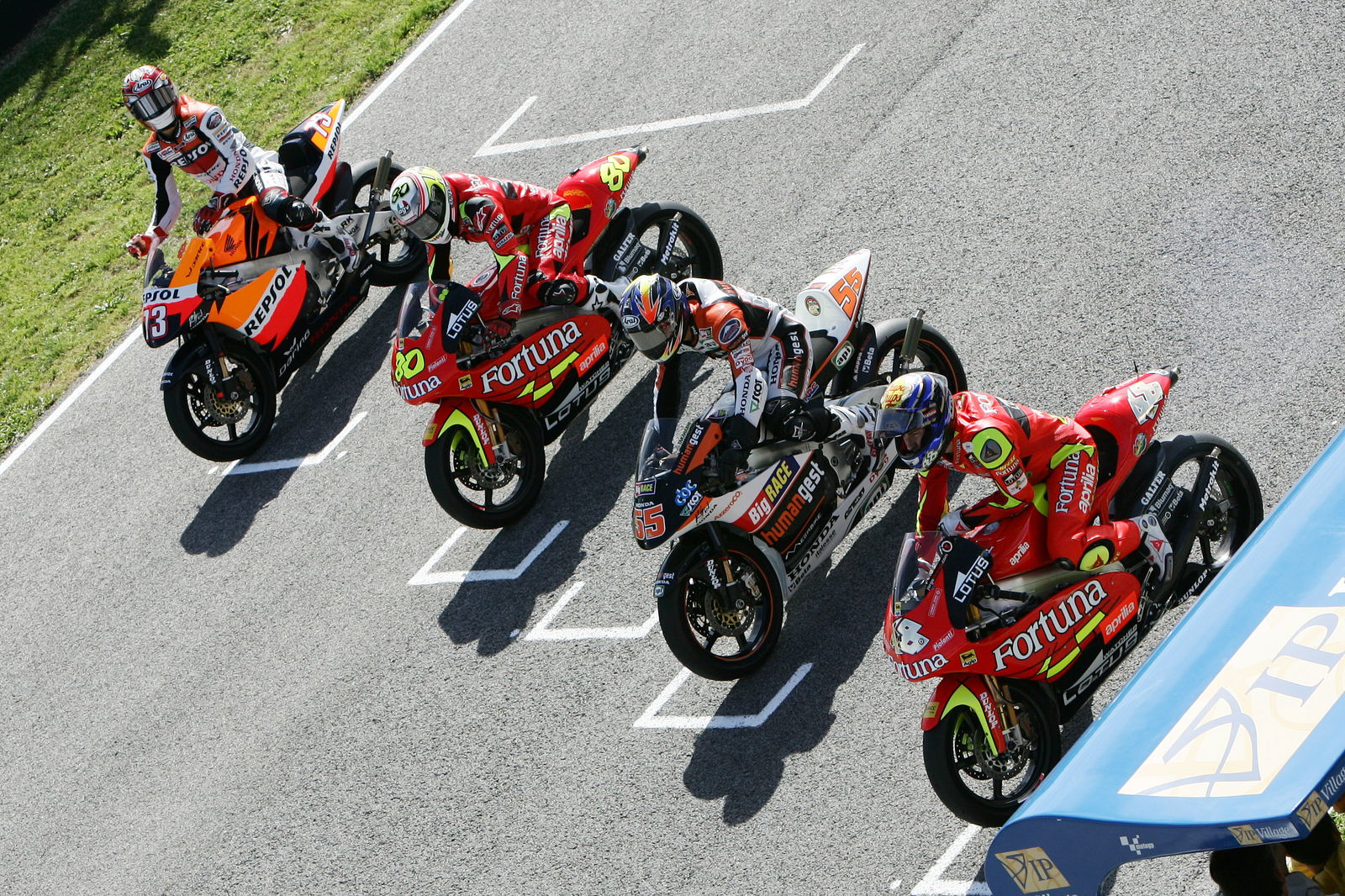 Shuhei Aoyama, Barbera, Takahashi and Lorenzo, Spanish 250GP Race 2006