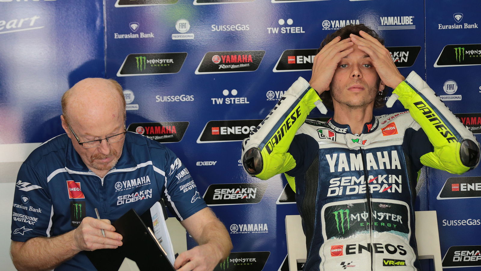 Galbusera and Rossi, Sepang MotoGP test, 26-28 February 2014