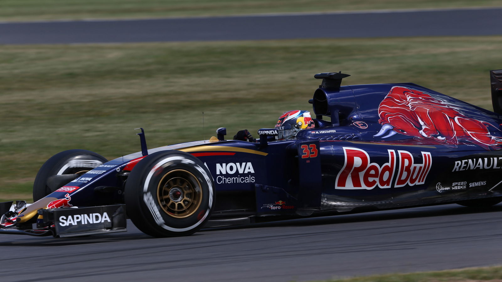 Verstappen knocked sideways by wild Silverstone exit